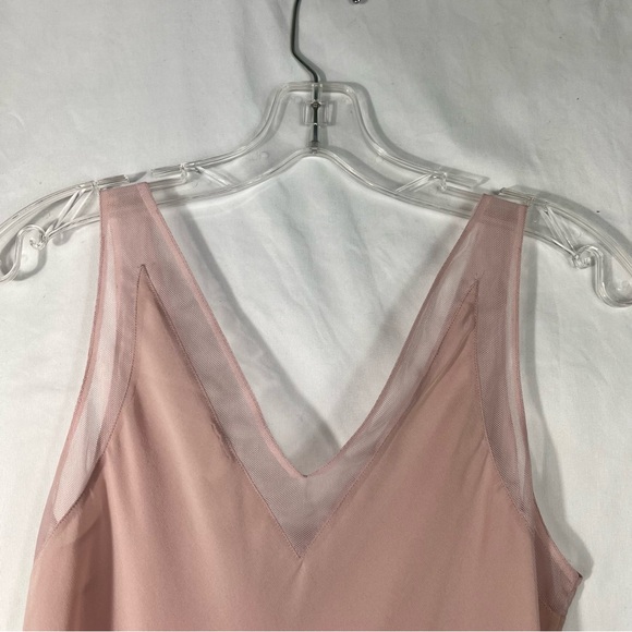 Ted Baker London Pastel Blush Pink Mesh Detail 100% Silk Blouse Tank Top Size 4 - Picture 3 of 6